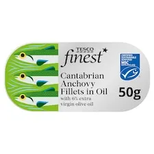 Tesco Finest Cantabrian Anchovy Fillets in Oil 50g