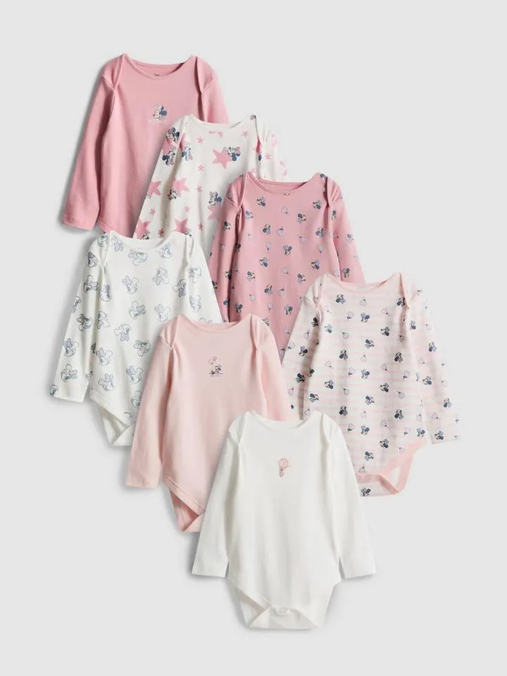 0–36 mois | Lot de 7 bodys à manches longues Disney Minnie Mouse