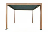 Aluminium-Pergola mit beweglicher Flügeltür, ca. 3 x 3 m - Dunkelbraun