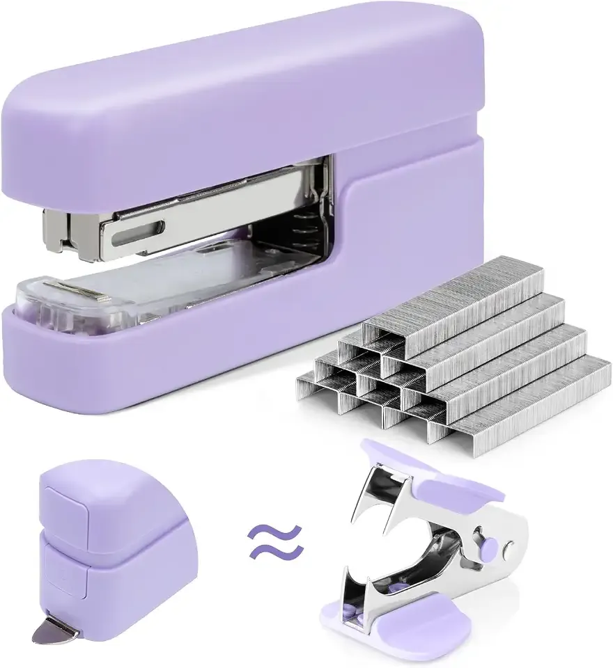 deli Stapler, 45 Sheet Capacity, Purple | Desktop Staplers with Integrated Staple Remover, Office Stapler