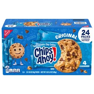 Chips Ahoy! Cookies, Chocolate Chip, 1.55 oz, 24-count