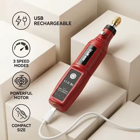 Vakee Electric Rotary Tool Set, Three-Speed Adjustable, for Hand DIY, Grinding, Cutting, Jewelry Carving, and Polishing.