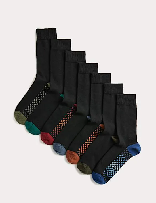 7 Pack Cool & Fresh™ Geo Cotton Rich Socks