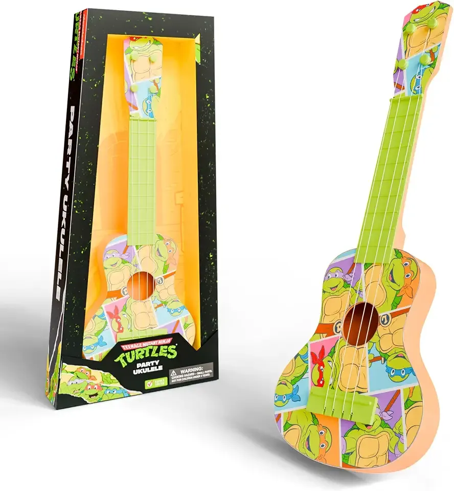 Lollipop TMNT Party Ukulele for Kids – Toddler Guitar Toy for Ages 3-5 – Beginner Instrument for Kids Perfect for Learning, Pretend Play, Parties, and Creative Musical Fun