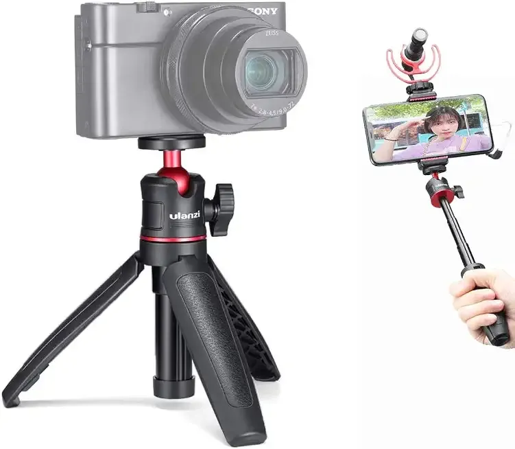 MT-08 Extension Rod Tripod Mini Selfie Stick Tripod Stand Handle Grip for iPhone 11 Pro Max Samsung Camera Sony Canon Nikon Vlogging Smartphone Mobile Phone
