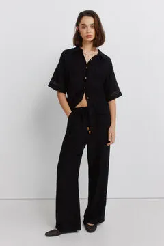 Camisa manga corta lace