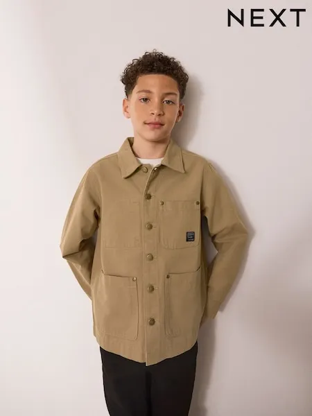 Khaki Green Canvas Overshirt (3-16yrs)