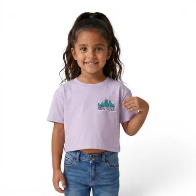 Playera Fantastic Niña Croptop Ciudad New York