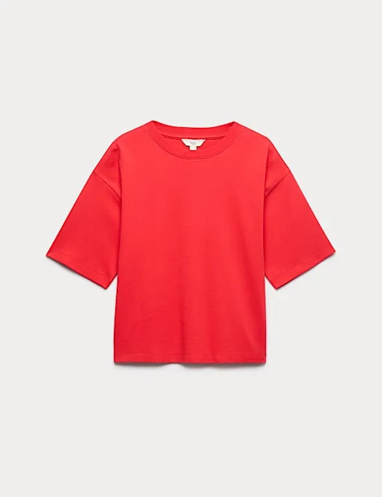 Schweres Boxy-Oberteil aus reiner Baumwolle