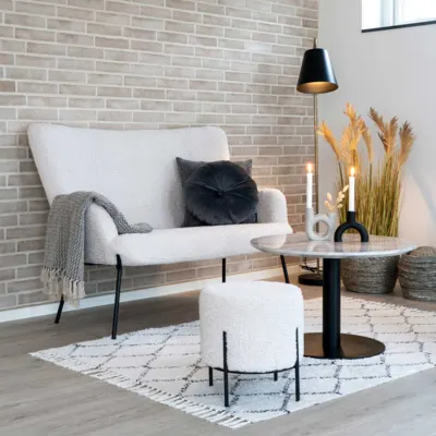 Rosemarie schapenvacht bank - 2 zits - Wit Wit