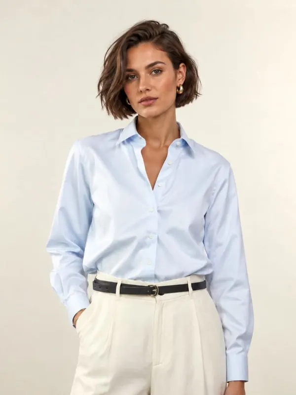 Siri Cotton Shirt Light Blue