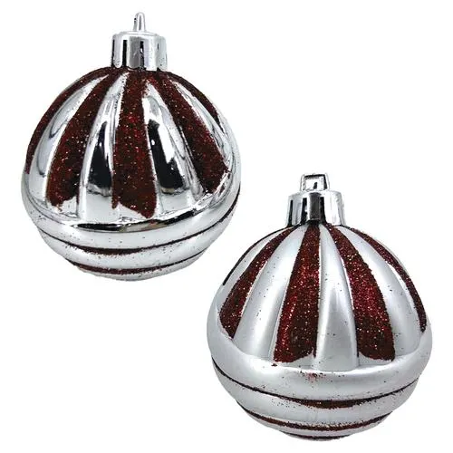 Enchanted Forest® 60mm Dark Red Swoops Shatterproof Ornaments - 6 Pack