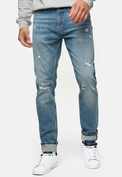 MALINOS - Jeans straight leg - mid destroy wash