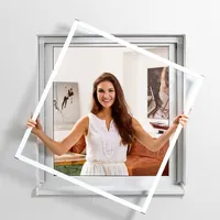 Aluminium Fliegengitterbausatz für Fenster SLIM, 100x120cm weiß