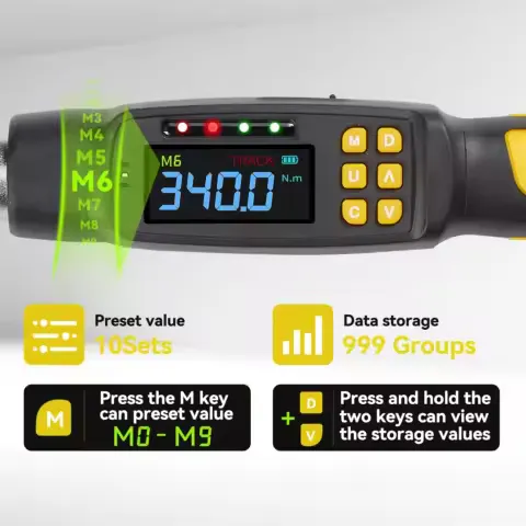 1/2'' Digital Torque Wrench 2% Accuracy Hand Tools 1/4'' 3/8'' Torque Wrench Digital For Auto Motorcycle Bike Waxtron Hot