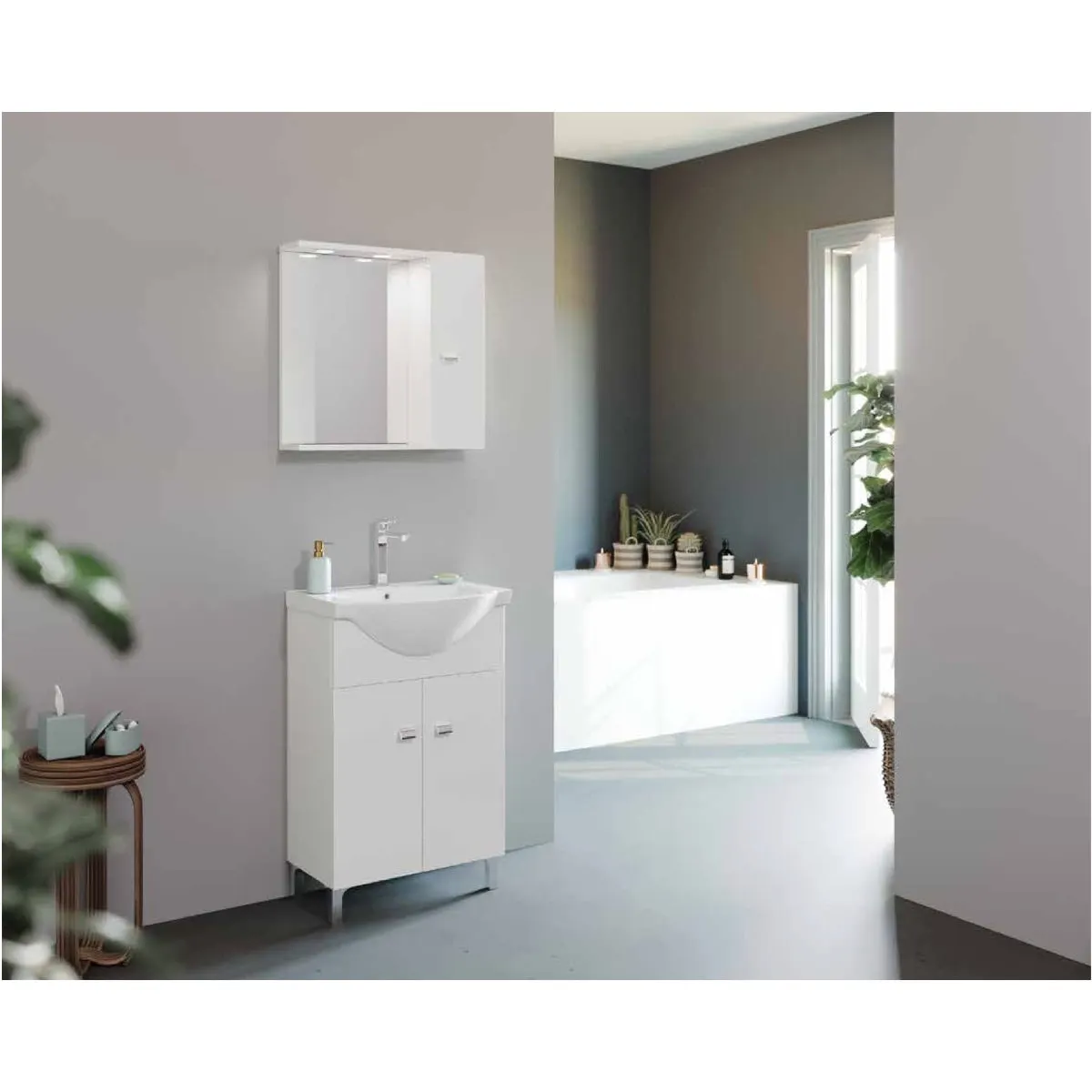 Mobile Bagno con Lavabo e Specchiera