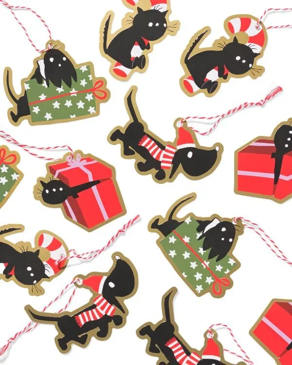Takkie en Siepie cadeaulabels papier - 12 stuks