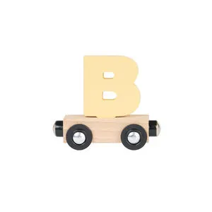 Lettre "B" wagon en bois - jaune