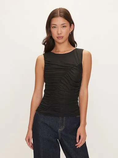 Blaire Rouched Mesh Top