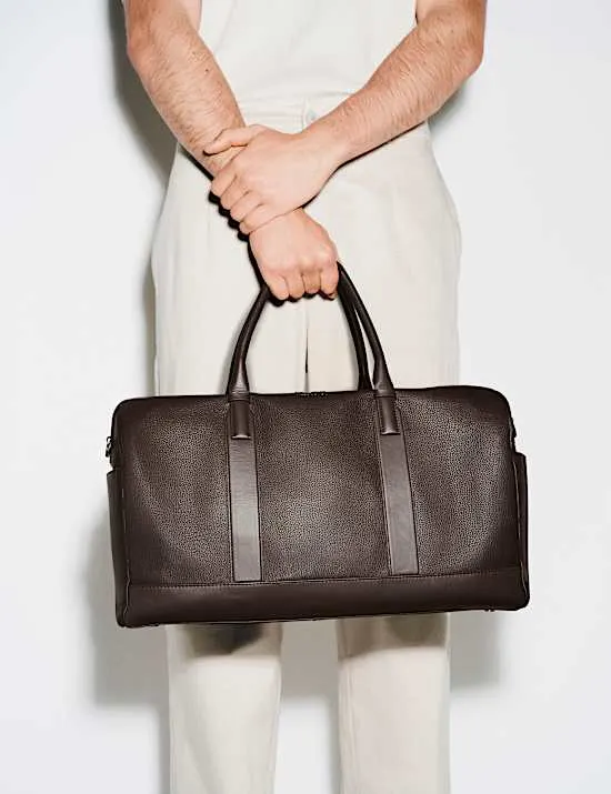 Leather Pebble Grain Weekend Bag