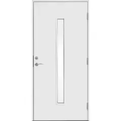 Ytterdør funkis klart glass midtstilt 100x210 høyre hvit ncs s0502-y