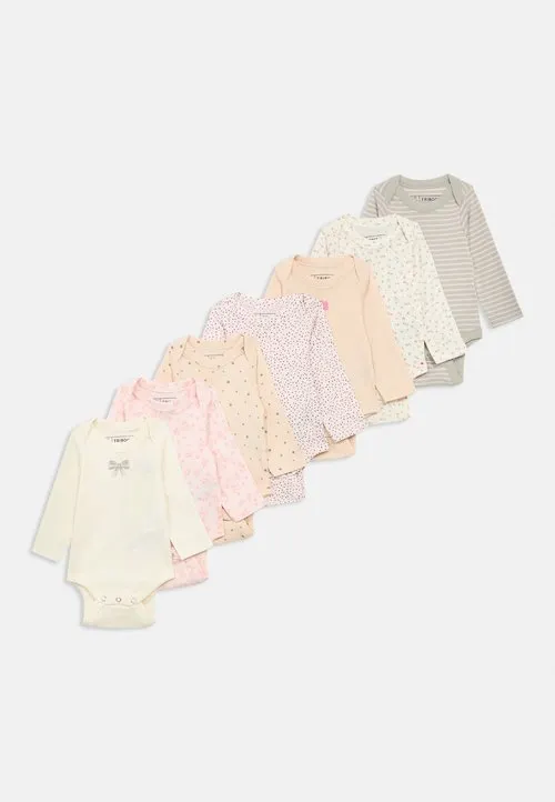7 PACK UNISEX LONG SLEEVE BABY BODIES - Body - light pink/apricot