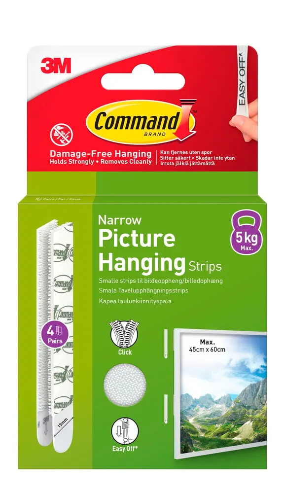 Strips til bildemontering Command 4x2 deler Hvit