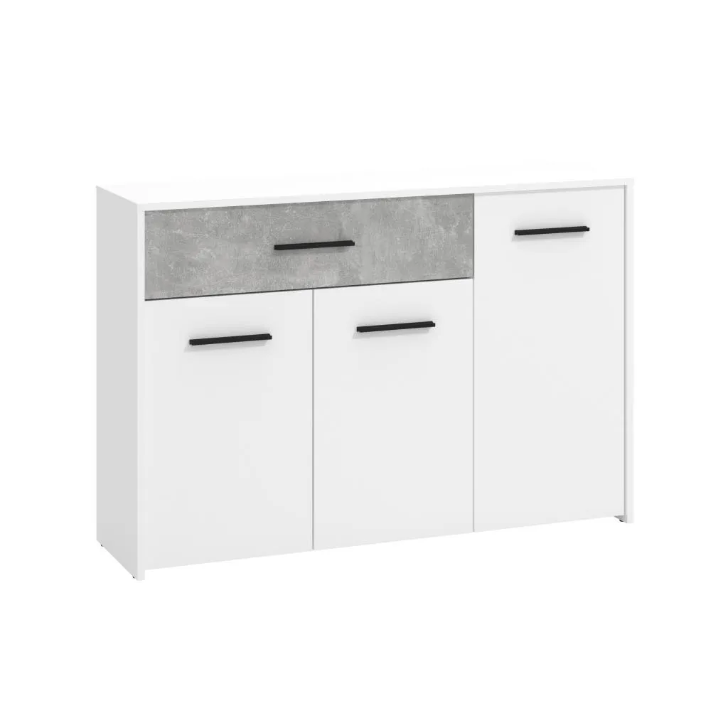 Aparador Varadero en blanco y cemento