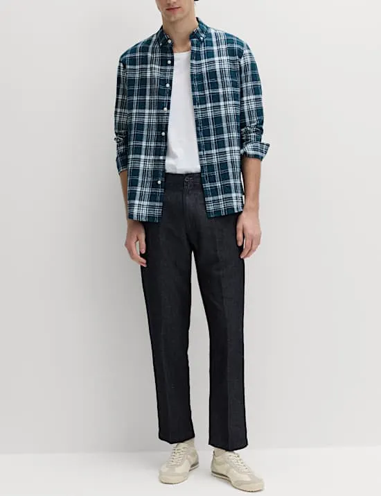 Regular Fit Linen Blend Chinos
