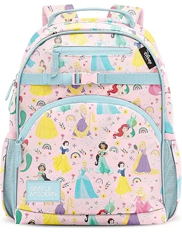 Simple Modern Medium Disney Toddler Backpack for School Girls and Boys | Kindergarten Elementary Kids Backpack | Fletcher Collection | Kids - 15" tall | Princess Rainbows
