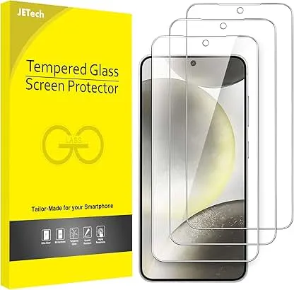 JETech Screen Protector for Samsung Galaxy S24 5G 6.2-Inch, Tempered Glass Film, Fingerprint ID Compatible, HD Clear, 3-Pack JETech Screen Protector for Samsung Galaxy S24 5G 6.2…