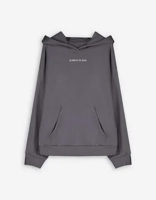 Felpa con cappuccio - Stampa - grigio scuro