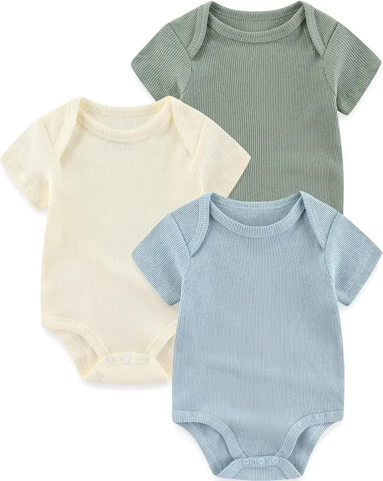 Newborn Baby Boy Girl Bodysuits Short Sleeve Summer Infant Clothes 0-12 Month