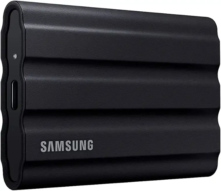 T7 Shield 2TB, Portable SSD, up-to 1050MB/s, USB 3.2 Gen2, Rugged,IP65 Water & Dust Resistant, for Photographers, Content Creators and Gaming, Extenal Solid State Drive (MU-PE2T0S/AM), Black