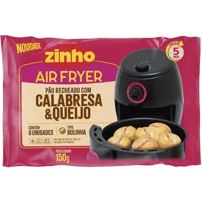pão bolinha recheado com calabresa e queijo air fryer zinho 150g