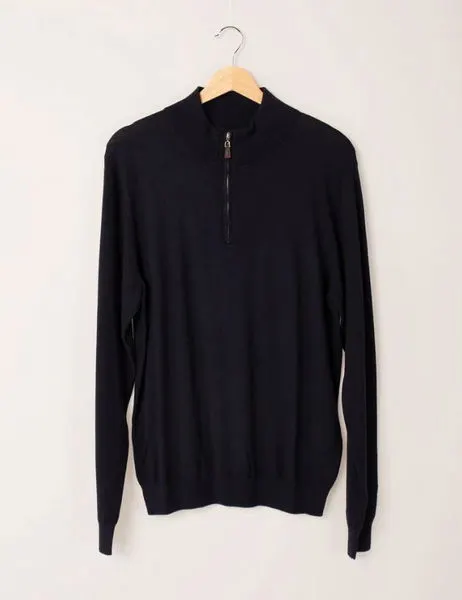 Garda Zip Neck Sweater Navy