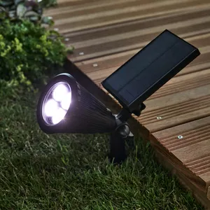 Baliza jardín solar exterior LED negra INSPIRE Riz IP44 con sensor crepuscular