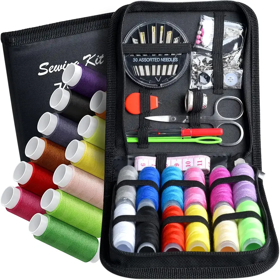 Sewing Kit,Zipper Portable Mini Sewing Kits for Adults,Traveler, Beginner, Emergency,Family Repair,Sewing Supplies with 12 Color Thread,Scissors,Needles,Tape Measure and Other Accessories