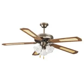 Ventilatore/lampadario a soffitto 5 pale Ø130cm marrone, Kooper