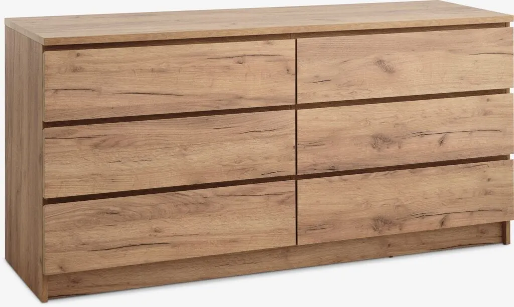 Cassettiera 3+3 cassetti LIMFJORDEN col.rovere selv.naturale
