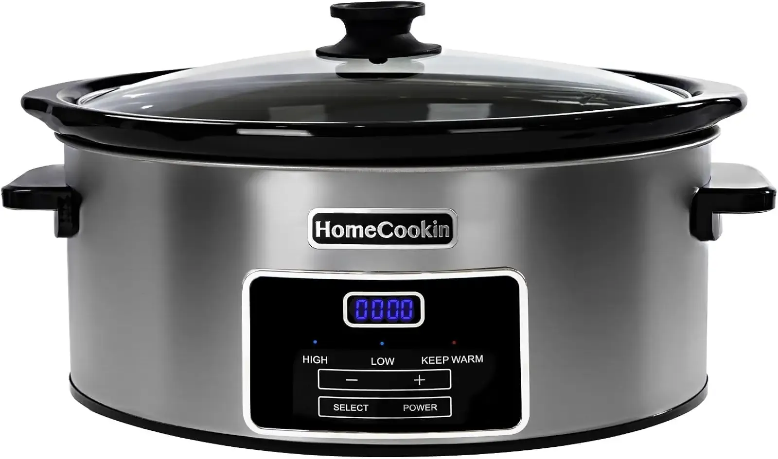 8-Quart Digital Programmable Slow Cooker with Timer - Small Kitchen Appliance for Family Dinners - Serves 10+ People - Heat Settings: Keep Warm, Low and High