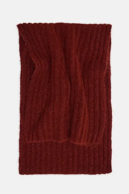Sjaal met brede ribstructuur wolmix