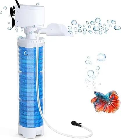 fishkeeper 20-100 Gal Multifunction Power Aquarium Filter, Up to 320GPH Adjustable Bubble & Silent Dual Mode Internal Fish Tank Filter for Filtration, Oxygenation, Circulation, Wavemaker fishkeeper 20-100 Gal Multifunction Power Aquarium…