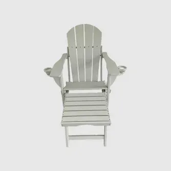 Panama Plastic Outdoor Chair With Foot Rest White