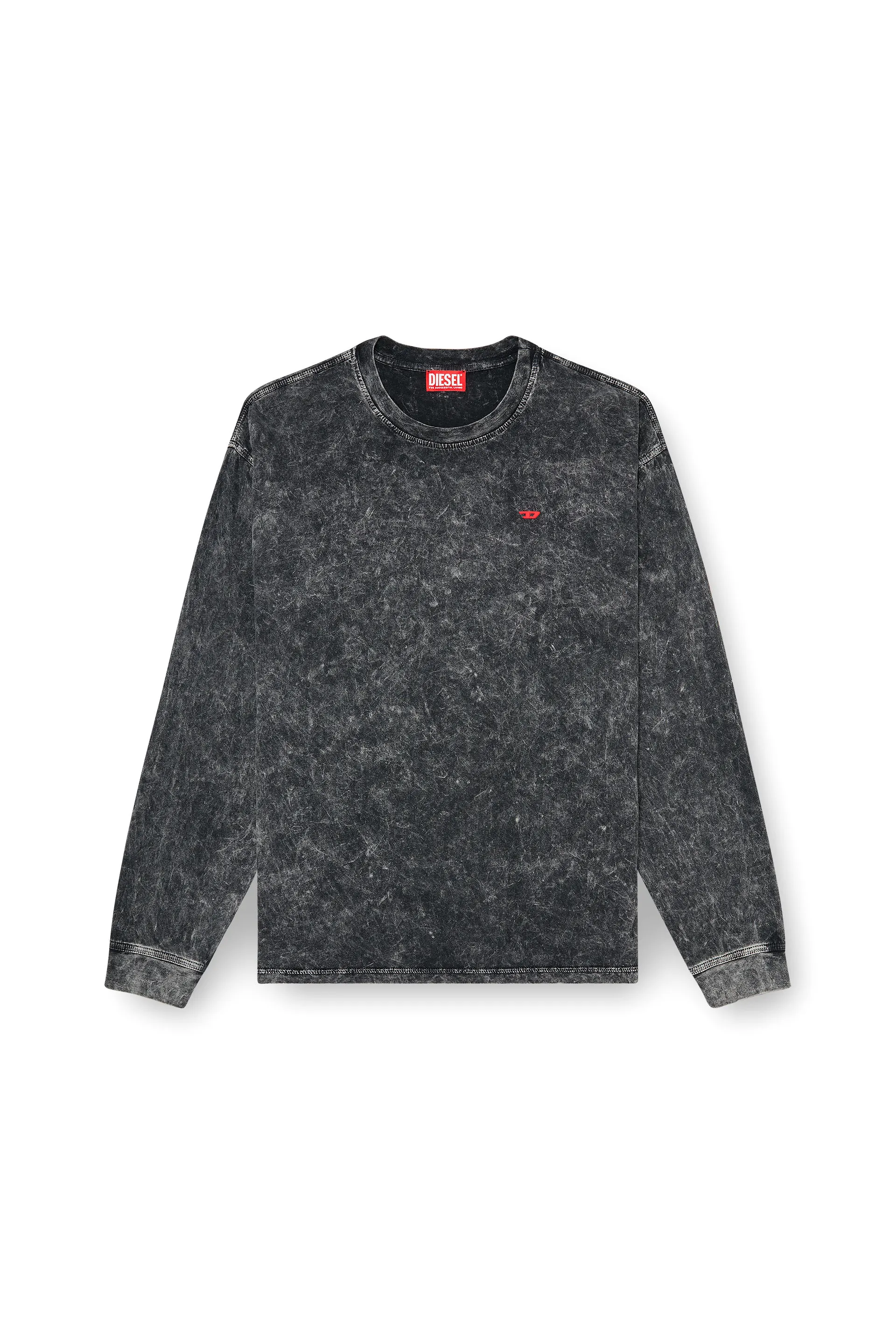Long sleeve top with treated effect