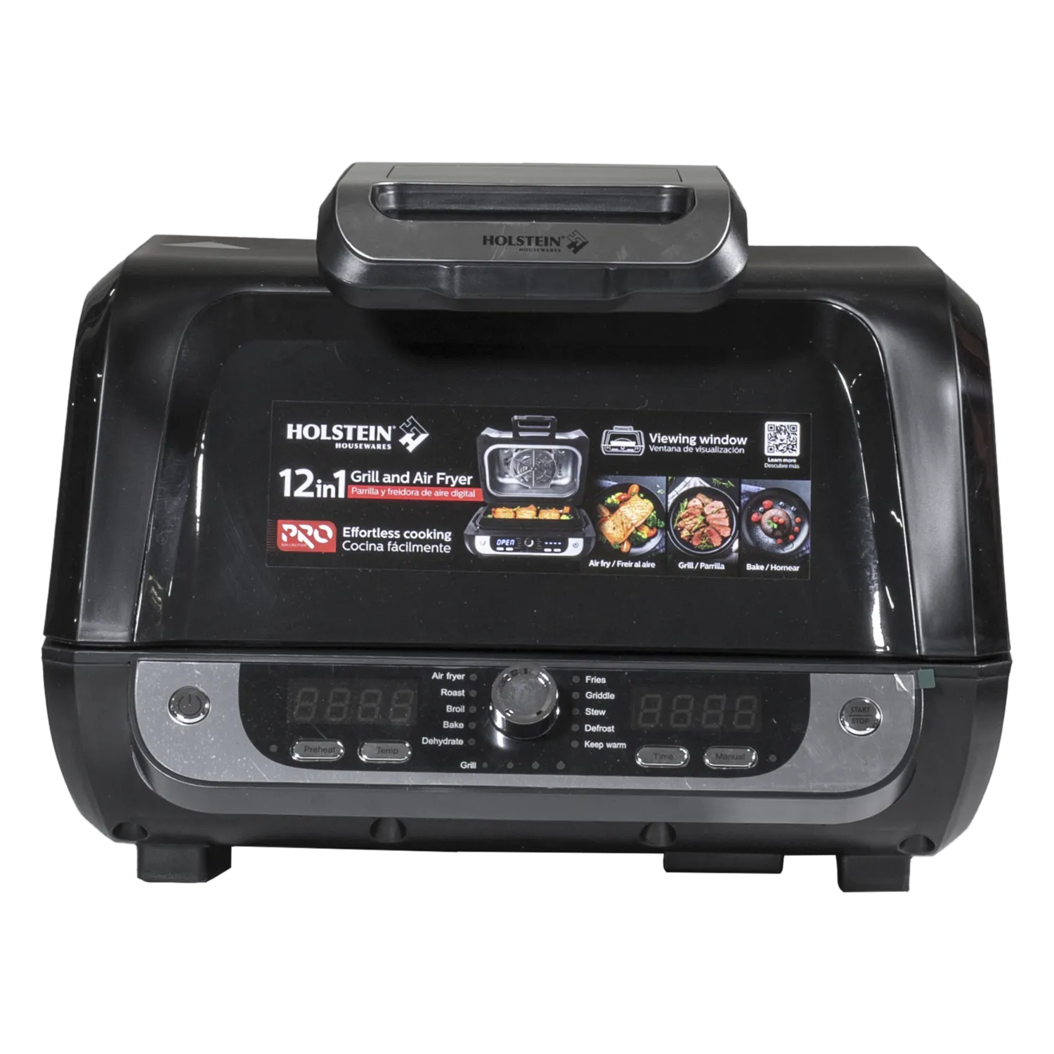 Air Fryer Y Parrilla Digital 12 En 1 Negro HOLSTEIN 6 Litros