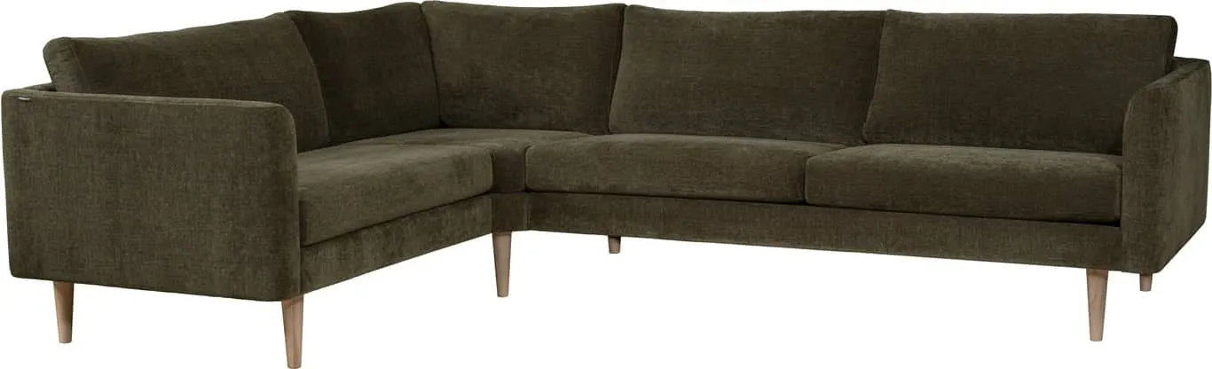 Hjellegjerde Høy hjørnesofa armlen 28 + 1,5 seter big + lite hjørne + 3 seter duo + arm 28, stoff Liana Mole