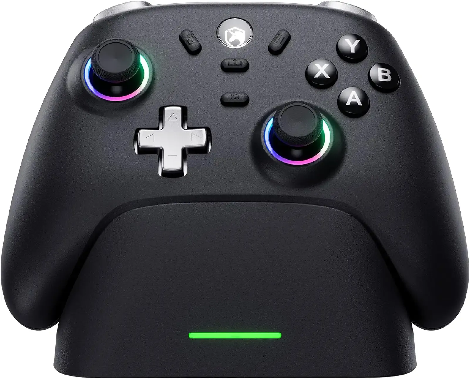 ECHTPower PC Gaming Controller–Wireless for PC with Hall-Effect Joysticks, 1000Hz Polling Rate, No Drift, Turbo & Vibration, Compatible with Windows/Switch/iOS/Android/Steam –Place & Charge Dock