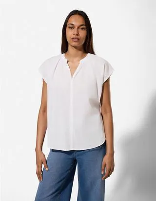 Maglia blusata - Tinta unita - bianco