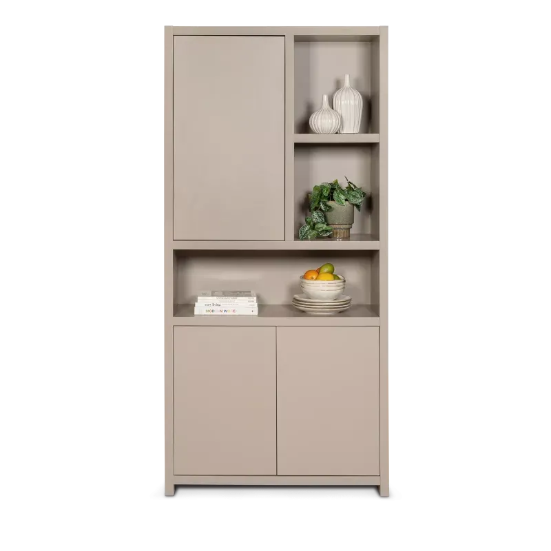 Wandkast (3 deuren/3 vakken) Monza - Beige/grijs